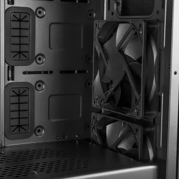 Κουτί PC MODECOM Oberon Pro Midi Tower — μαύρο, υποστηρίζει ATX/microATX/ITX, 7 θέσεις επέκτασης, έως 395 mm GPU, 5 θέσεις HDD/3 SSD