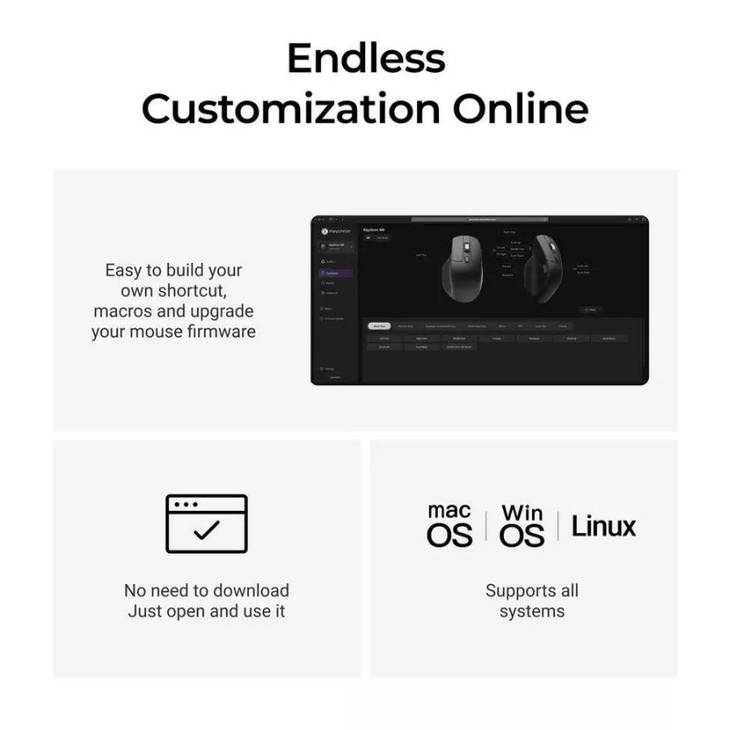 Ποντίκι Keychron M6 Δεξιόχειρας Universal — οπτικό, RF Wireless + Bluetooth + USB-C, 30000 DPI, μαύρο