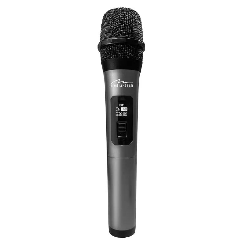 Μικρόφωνο karaoke MEDIA-TECH MT398 Wireless, USB-C, λειτουργεί με μπαταρία, εμβέλεια 20 m, μαύρο