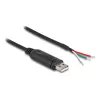 DELOCK καλώδιο προσαρμογέα USB 2.0 Type-A σε σειριακό RS-485 2 m μαύρο