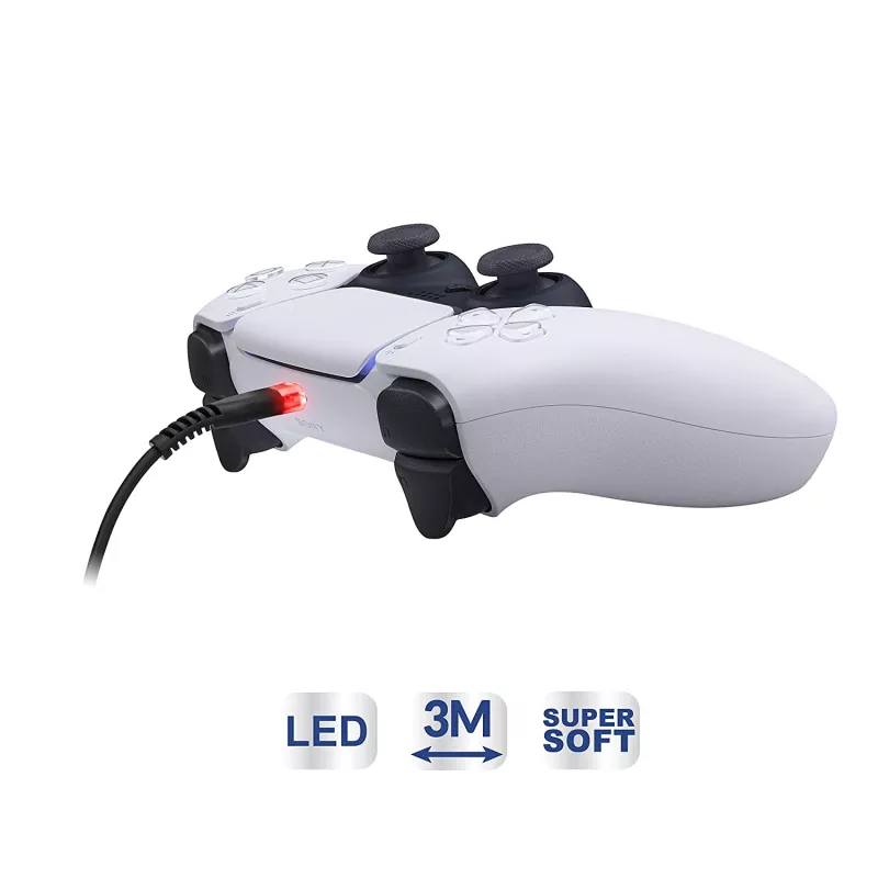 Καλώδιο φόρτισης USB-C SUBSONIC SA5601 3 m – Συμβατό με PS5, Xbox, Nintendo Switch