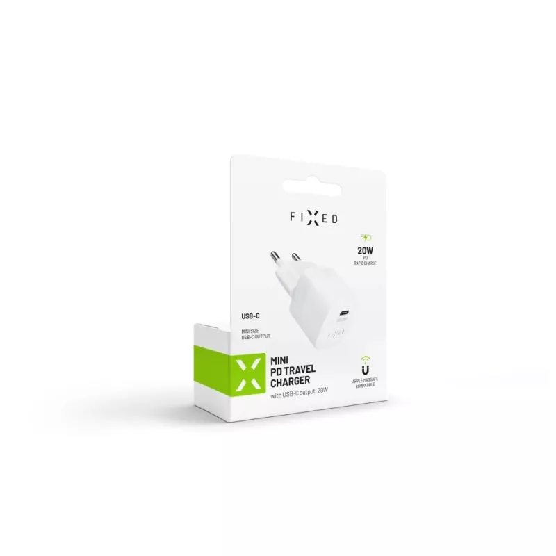 Φορητός φορτιστής ταξιδιού USB-C FIXED FIXC20M-C-WH 20W συμπαγής σχεδιασμός