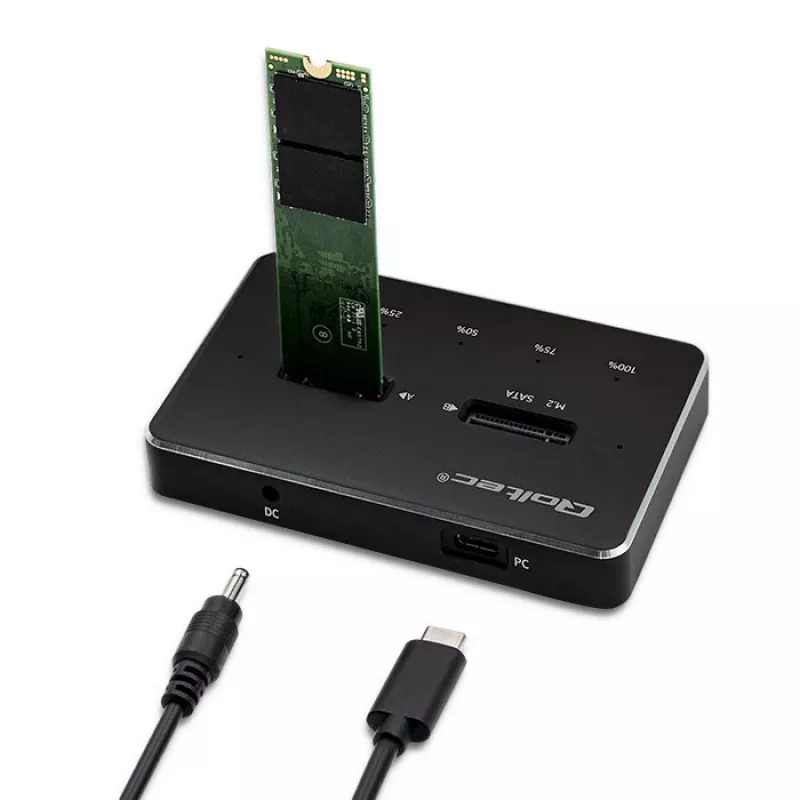 Σταθμός σύνδεσης Qoltec 50310 Drive 2x SSD M.2 SATA NGFF USB Type-C