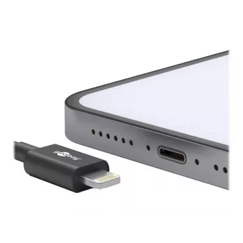 Goobay Καλώδιο φόρτισης και συγχρονισμού USB-C™, 1 m, Μαύρο - Καλώδιο MFi για Apple iPhone/iPad Μαύρο (39445)