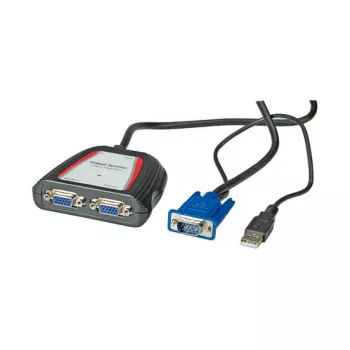 Φορητός διαχωριστής βίντεο VGA, 2x, 250 MHz, VGA, 2x VGA, γκρι, 250 MHz, 0,65 m, 1920 x 1440