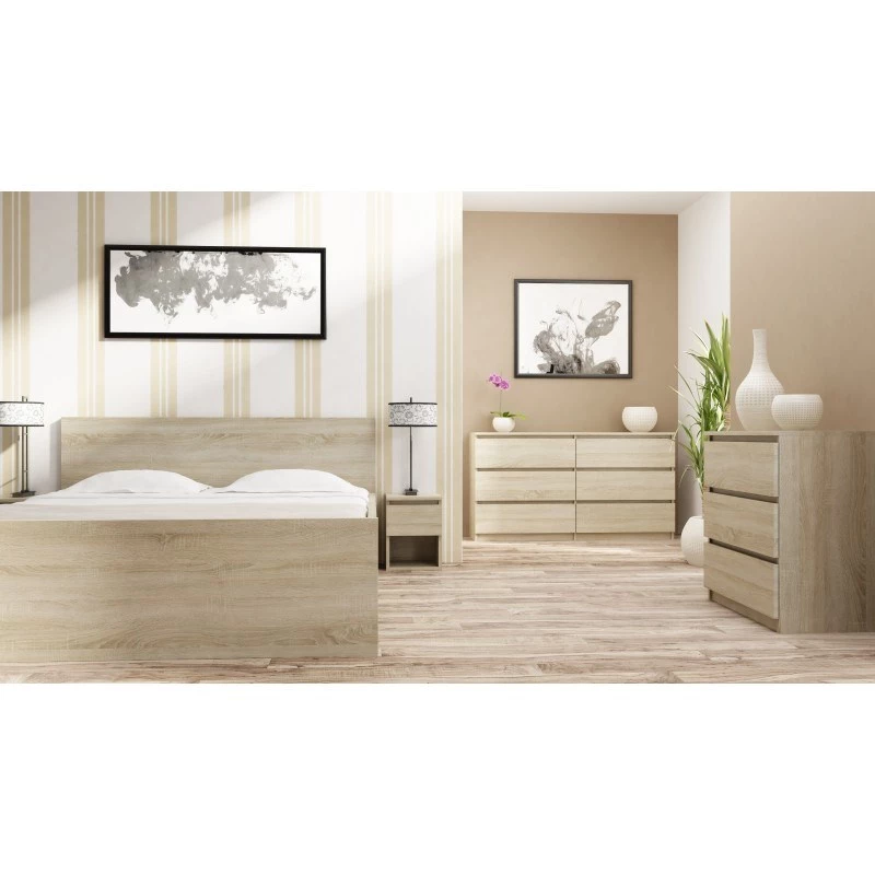 Κομοδίνο top e shop M2 SONOMA — κομοδίνο 2 συρταριών, δρυς, 300×300×400 mm
