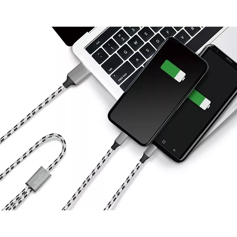 Καλώδιο LogiLink CU0202 USB 2.0 1,2 m USB A USB C/Micro-USB A γκρι