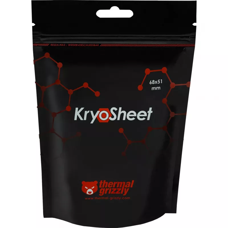 Θερμοαγώγιμο pad Thermal Grizzly KryoSheet 68×51 mm ανθρακί, 1 g