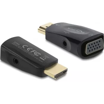 DELOCK Προσαρμογέας HDMI-σε-VGA με καλώδιο ήχου 3,5 mm και τροφοδοσίας USB — Μοντέλο 61082