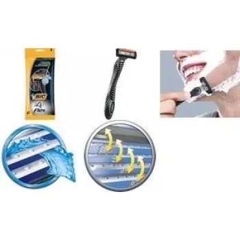 Ξυραφάκι μίας χρήσης BIC FLEX Σχέδιο κασετών 4 λεπίδων, ξυραφάκι μίας χρήσης, Μοντέλο 8896951