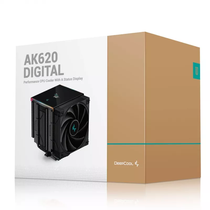 DeepCool AK620 DIGITAL Ψύκτρα επεξεργαστή αέρα 12 cm Μαύρο 1 τεμ.