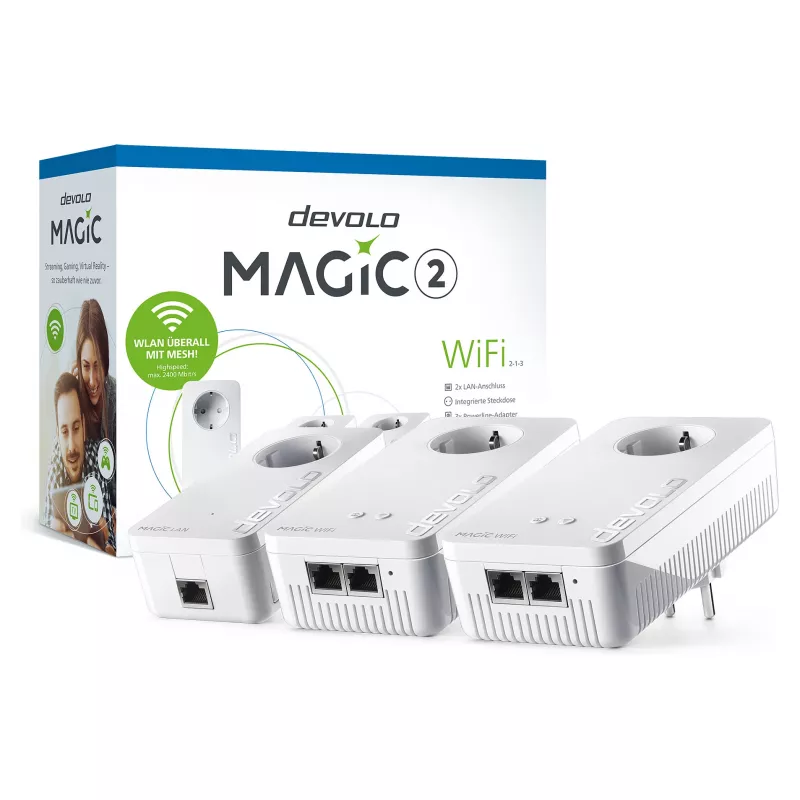 Magic 2 WiFi next Multiroom Kit, Powerline 3 προσαρμογείς