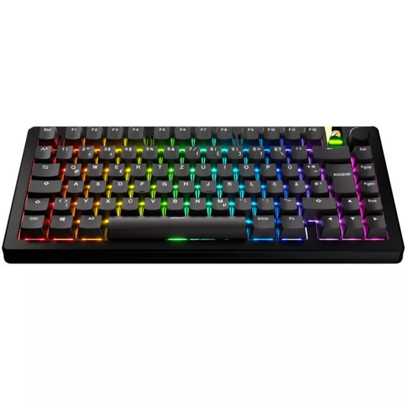 Keycaps GLORIOUS GPBT Basics — σετ πλήκτρων PBT, διάταξη DE-ISO, μαύρο