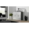 Cama Meble UNI μπουφές σαλονιού, γκρι/λευκός γυαλιστερός