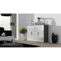 Cama Meble UNI μπουφές σαλονιού, γκρι/λευκός γυαλιστερός