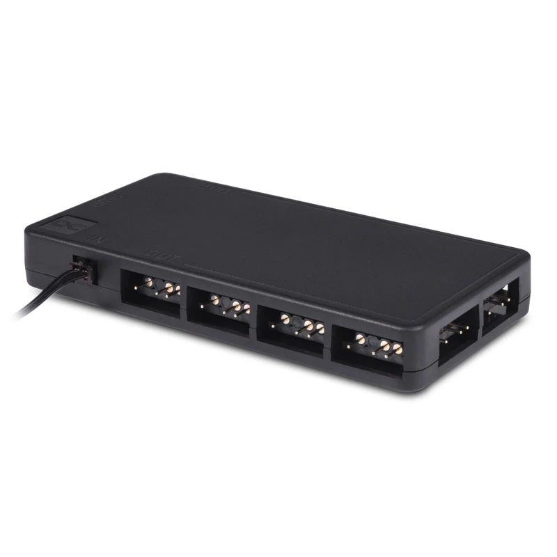 Alphacool Core 25669 διανομέας DRGB 11x 3 ακίδων με υποδοχή τροφοδοσίας SATA, μαύρος