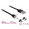 Καλώδιο USB DeLOCK 85723 USB 2.0 1,1 m USB A USB C/Micro-USB B μαύρο