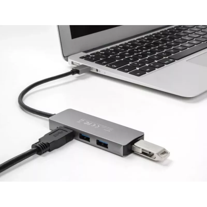 DeLOCK 63171 USB Hub 3.2 Gen 1 Type-A 5000 Mbit/s γκρι