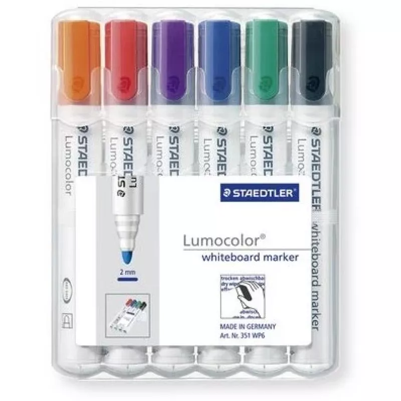 Μαρκαδόρος Staedtler Lumocolor Whiteboard 351 6 τεμ. στρογγυλή μύτη