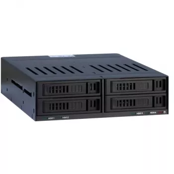 Inter-Tech X-3531 αφαιρούμενο πλαίσιο HDD/SSD για 4x SATA 2,5 ιντσών σε 1x θέση 5,25 ιντσών, 6 Gbit/s, Hot Swap, ανεμιστήρας 30 mm, μαύρο