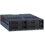 Inter-Tech X-3531 αφαιρούμενο πλαίσιο HDD/SSD για 4x SATA 2,5 ιντσών σε 1x θέση 5,25 ιντσών, 6 Gbit/s, Hot Swap, ανεμιστήρας 30 mm, μαύρο