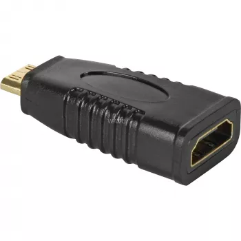 Wentronic Goobay προσαρμογέας HDMI™, υποδοχή θηλυκή HDMI Standard (Type A), μαύρο - υποδοχή θηλυκή HDMI™ A>βύσμα αρσενικό HDMI™ C(Mini) (68841)