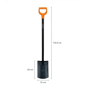Φτυάρι Fiskars 131403 — Fiskars φτυάρι κήπου μοντέλο 131403, λεπίδα χάλυβα, λαβή ξύλου