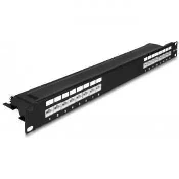 DeLOCK 66876 patch panel 1U Cat6a μαύρο μεταλλικό