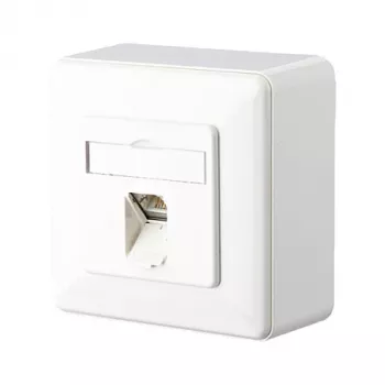 METZ CONNECT BTR E-DAT C6 8(8) AP - πρίζα τοίχου - RJ-45 - λευκό καθαρό, RAL 9010 (1307370002-I)