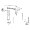 Βάση οθόνης MACLEAN MC-854 για δύο οθόνες 17–27 inch VESA 75x75 / 100x100, βάση γραφείου διπλού βραχίονα