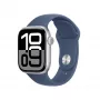 Apple Watch S10 Αλουμίνιο Cellular 42mm Ασημί (Λουράκι Sport Denim) S/M
