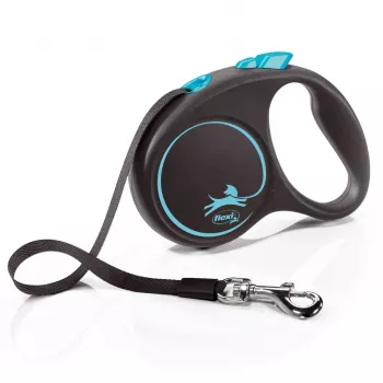 Flexi Automatic Λουρί Μαύρο Design S 5 m, μπλε