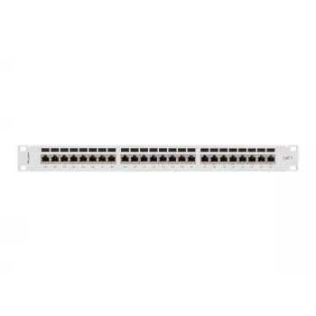 Πίνακας διακλάδωσης Lanberg PPS7-1024-S 19 ιντσών 1U, 24 θυρών, Cat7, θωρακισμένος FTP, γκρι