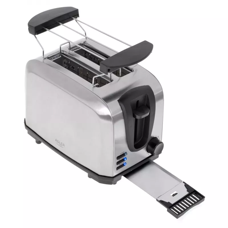 Τοστιέρα Adler AD 3222 2 φέτες 1000 W ασημί