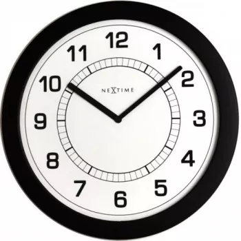 NeXtime Ρολόι 3045zw Super Slim, Ø28 cm, Επιτοίχιο, Μαύρο