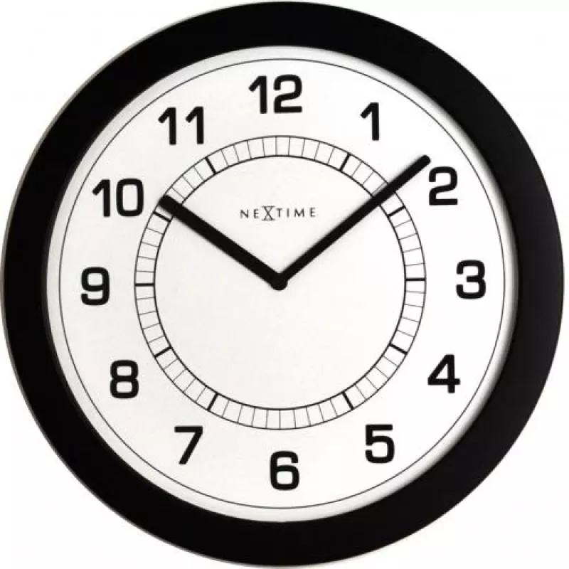 NeXtime Ρολόι 3045zw Super Slim, Ø28 cm, Επιτοίχιο, Μαύρο