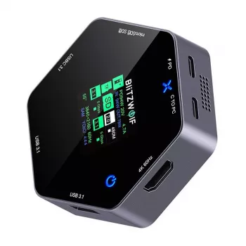 Σταθμός σύνδεσης BlitzWolf BW-TH16 8in1 USB 100W με LCD Smart Display