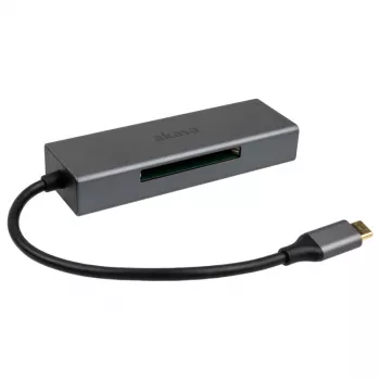 Αναγνώστης καρτών Akasa AK-CR-09BK USB 2.0 Type-C Γκρι