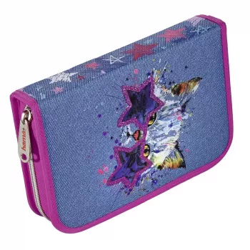 Hama Crazy Cat 00139125 Γεμάτη κασετίνα μολυβιών, μπλε/ροζ