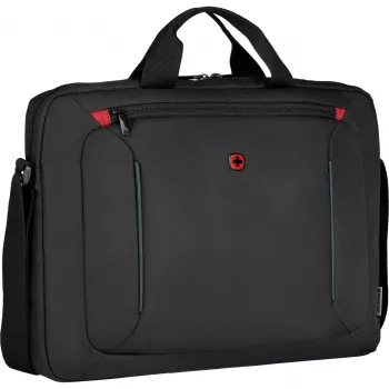 Θήκη laptop Wenger BQ 16 Slimcase Toploader μαύρο — κατάλληλη για laptop 16 inch, σχεδίαση Toploader, επενδεδυμένο διαμέρισμα
