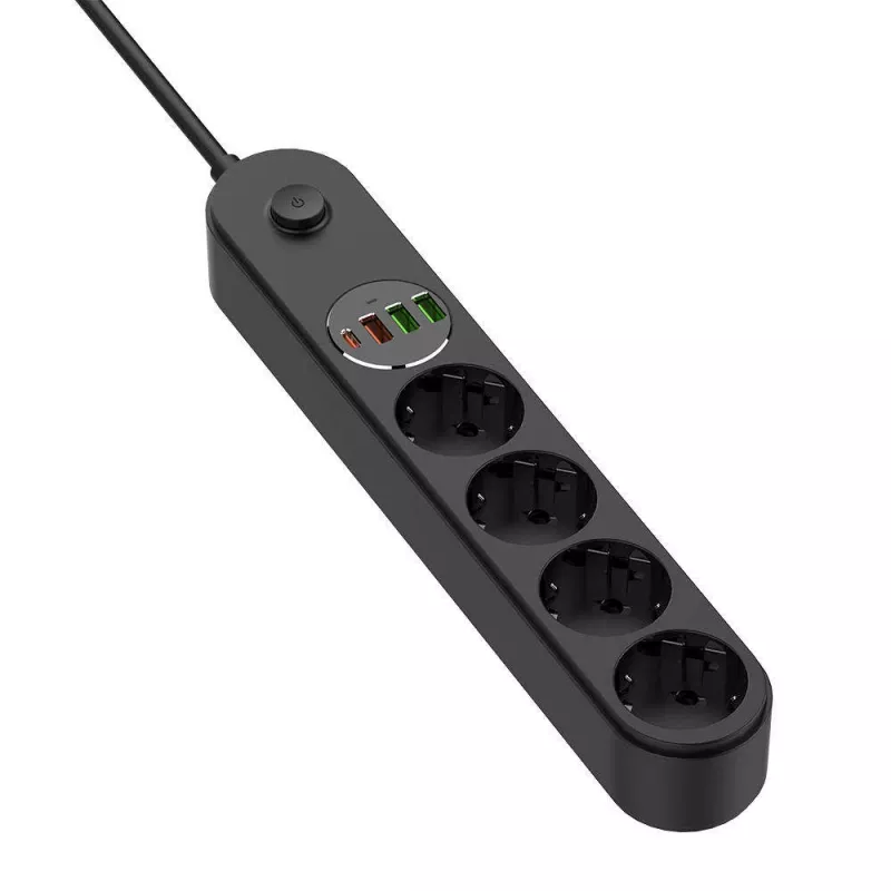 Πολύπριζο ColorWay CW-CHE44PDB — 4 πρίζες AC, 2 θύρες USB