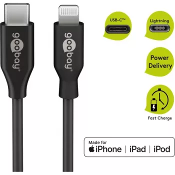 Καλώδιο φόρτισης και συγχρονισμού Goobay Lightning σε USB-C 0,5 m