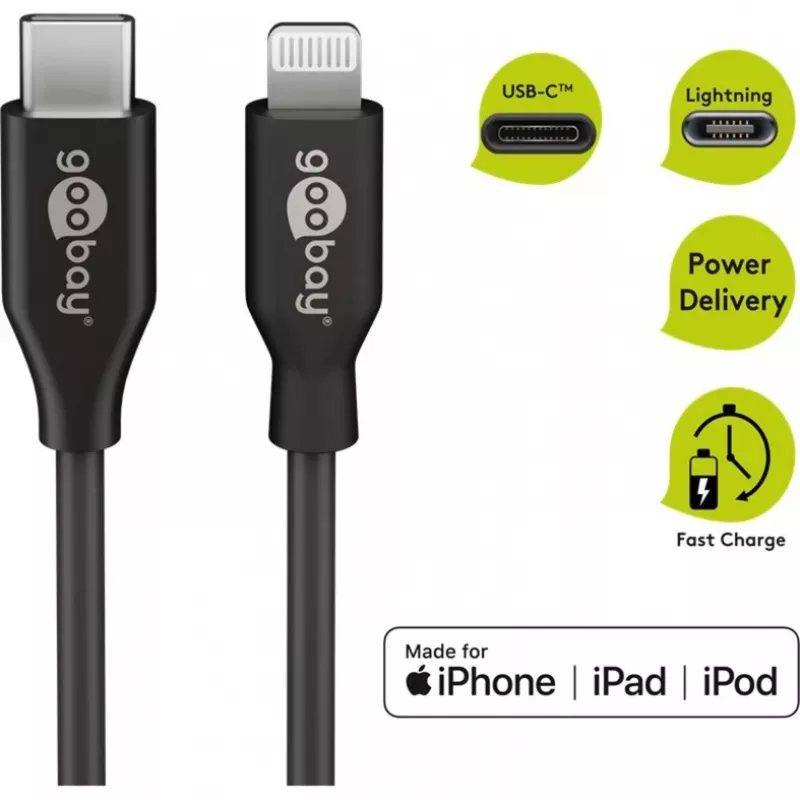 Καλώδιο φόρτισης και συγχρονισμού Goobay Lightning σε USB-C 0,5 m