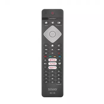 Τηλεχειριστήριο SAVIO RC-16 IR για δέκτη TV / Set-Top-Box, 20 συσκευές, εμβέλεια 10 m, μαύρο