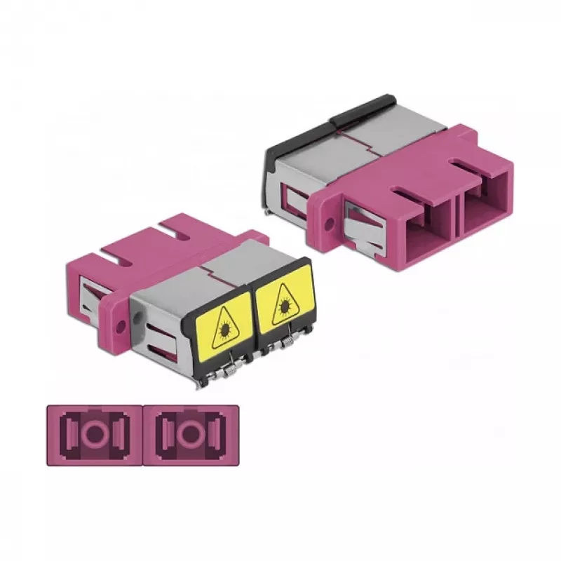 Ζεύξη LWL DeLOCK 86896 SC Duplex υποδοχή σε SC Duplex υποδοχή Multimode μωβ