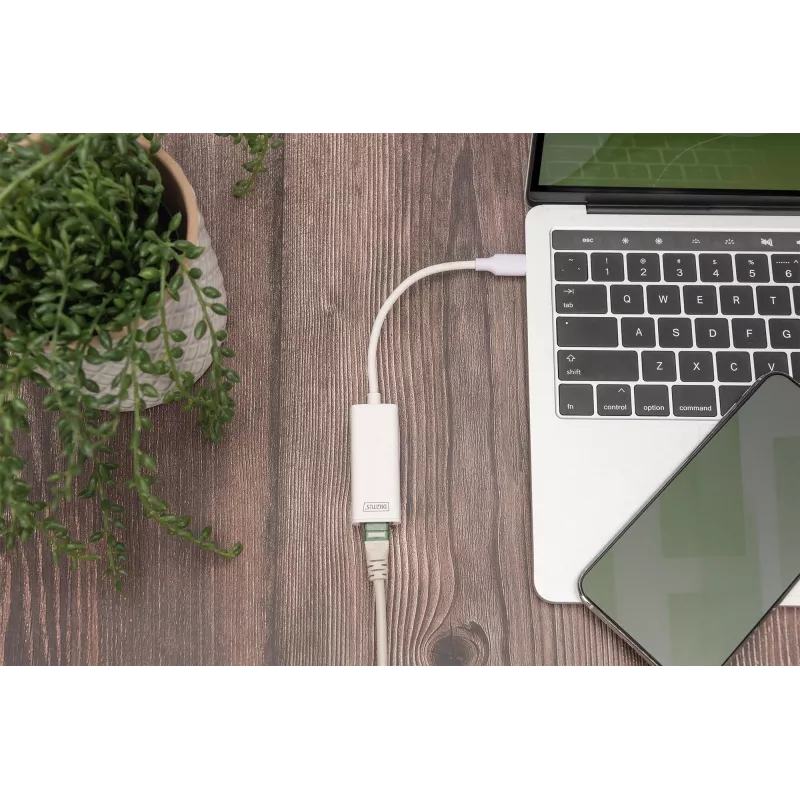 Digitus DN-3024 Προσαρμογέας USB 3.0 20 cm 1x USB-C σε 1x RJ45 Θωρακισμένο