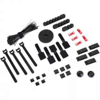 OfficePal Οργανωτής καλωδίων, διαχείριση καλωδίων μαύρο, 136 τεμ.