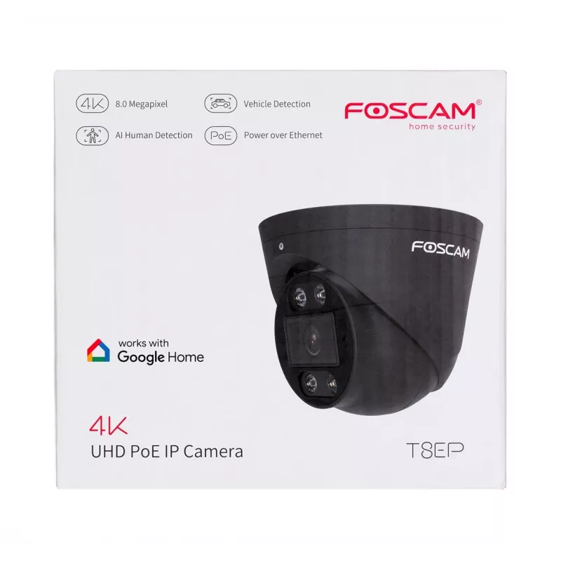 FOSCAM T8EP 8MP POE Κάμερα IP μαύρη