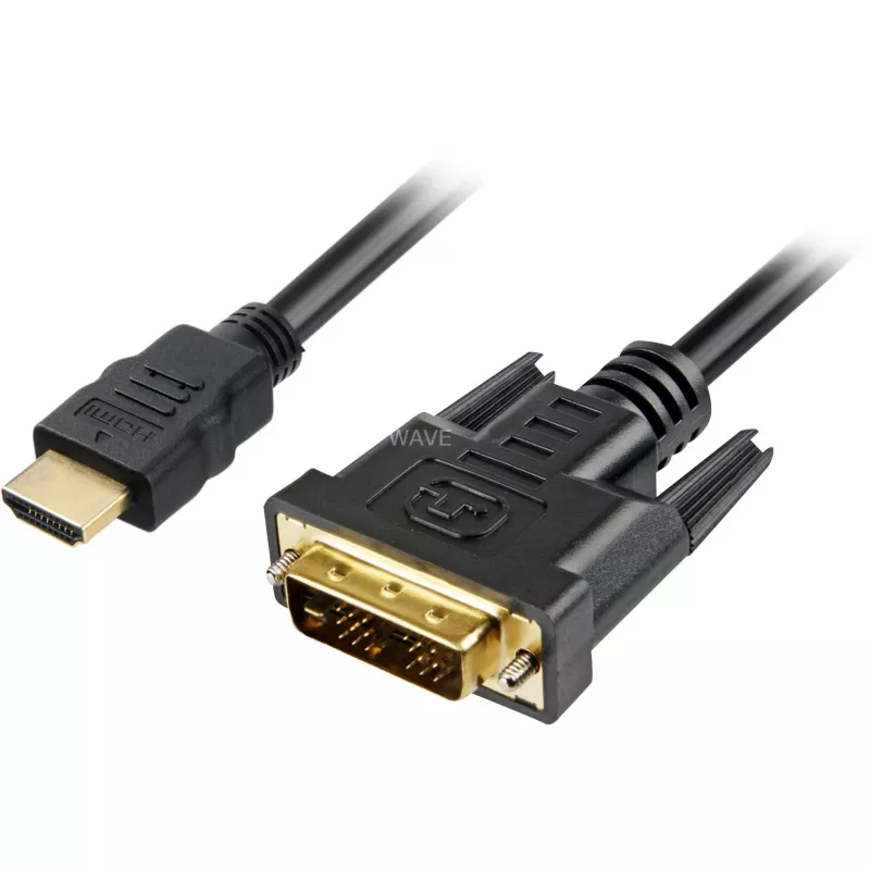 Καλώδιο προσαρμογέα HDMI > DVI-D (18+1) (μαύρο, 1 μέτρο)
