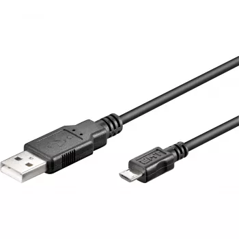 Καλώδιο USB 2.0, βύσμα USB-A > βύσμα Micro-USB (μαύρο, 5 μέτρα)